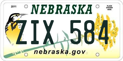 NE license plate ZIX584