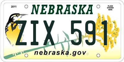 NE license plate ZIX591