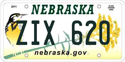 NE license plate ZIX620