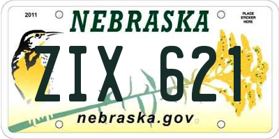 NE license plate ZIX621