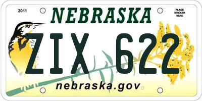 NE license plate ZIX622