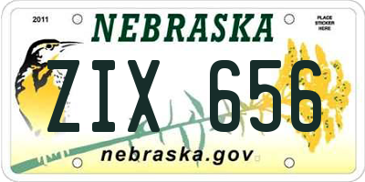 NE license plate ZIX656