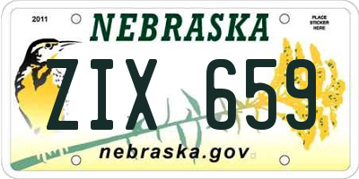 NE license plate ZIX659