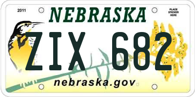 NE license plate ZIX682