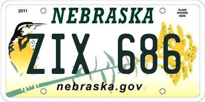 NE license plate ZIX686