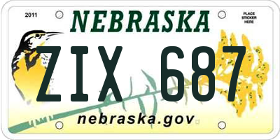 NE license plate ZIX687