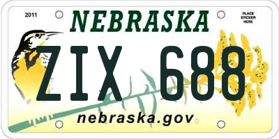 NE license plate ZIX688