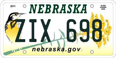 NE license plate ZIX698