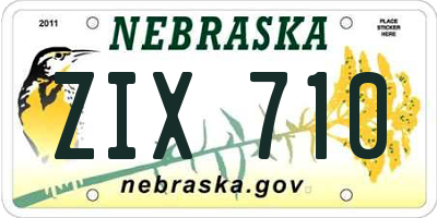 NE license plate ZIX710