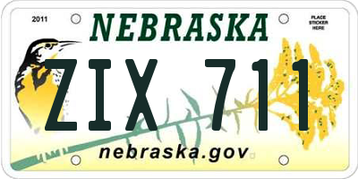 NE license plate ZIX711