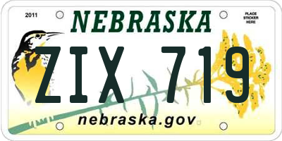 NE license plate ZIX719
