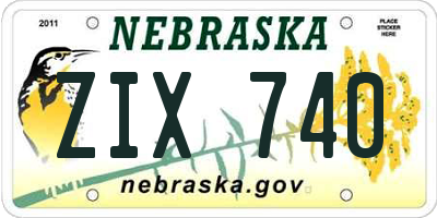 NE license plate ZIX740