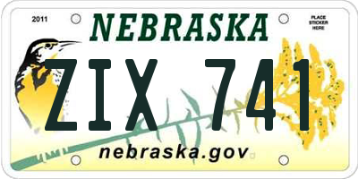 NE license plate ZIX741