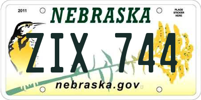 NE license plate ZIX744
