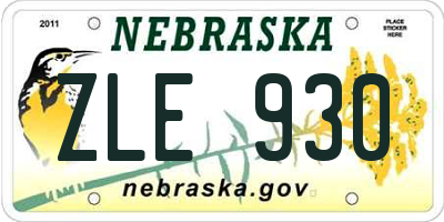 NE license plate ZLE930