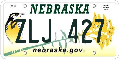 NE license plate ZLJ427