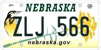 NE license plate ZLJ566