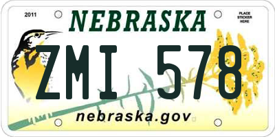 NE license plate ZMI578