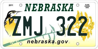NE license plate ZMJ322