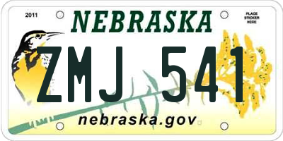 NE license plate ZMJ541