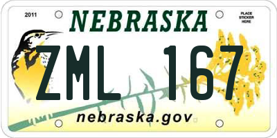 NE license plate ZML167