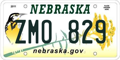 NE license plate ZMO829