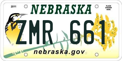 NE license plate ZMR661