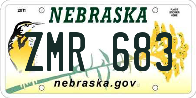 NE license plate ZMR683