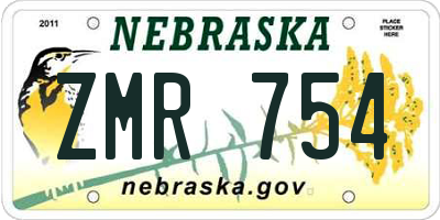 NE license plate ZMR754