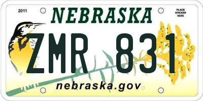 NE license plate ZMR831