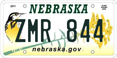 NE license plate ZMR844