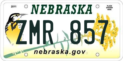 NE license plate ZMR857