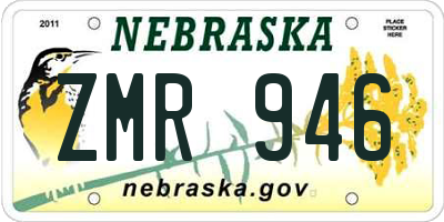 NE license plate ZMR946