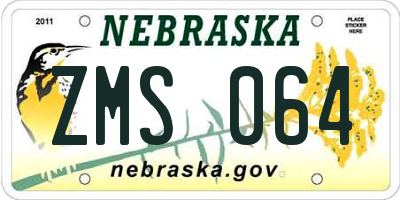 NE license plate ZMS064
