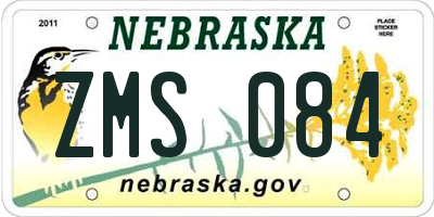 NE license plate ZMS084