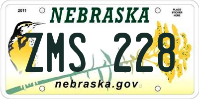 NE license plate ZMS228