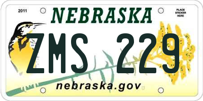 NE license plate ZMS229