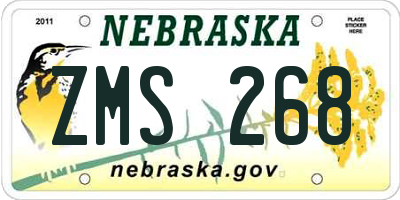 NE license plate ZMS268