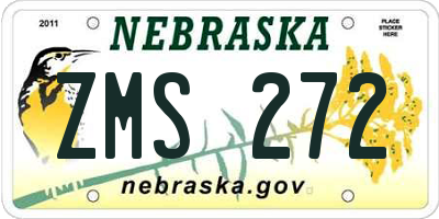 NE license plate ZMS272