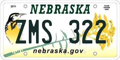 NE license plate ZMS322