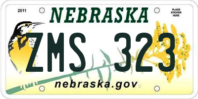NE license plate ZMS323