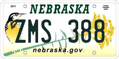 NE license plate ZMS388