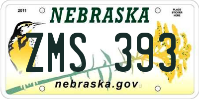 NE license plate ZMS393