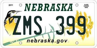 NE license plate ZMS399
