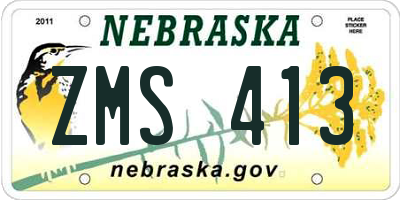 NE license plate ZMS413