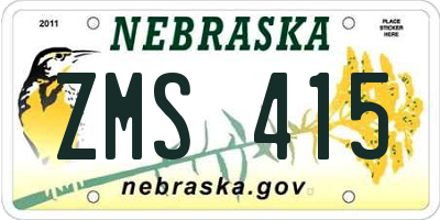 NE license plate ZMS415
