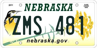 NE license plate ZMS481