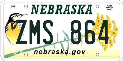 NE license plate ZMS864