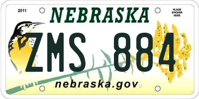 NE license plate ZMS884