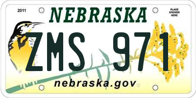 NE license plate ZMS971